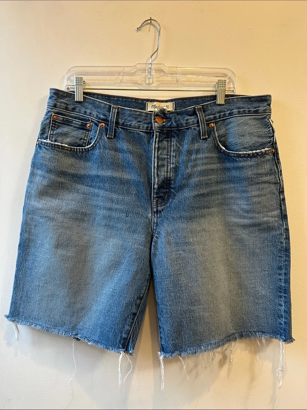 Madewell Mid-tone Long Denim Shorts Cutoffs